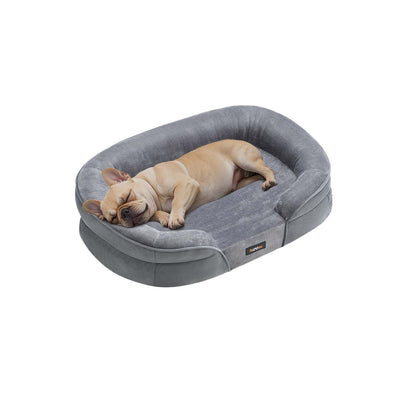 Light grey Feandrea orthopaedic dog sofa bed, 76 x 51 cm