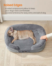 Small dog resting on the Feandrea orthopaedic sofa bed