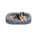 Feandrea orthopaedic dog sofa bed in light grey with a dog resting inside