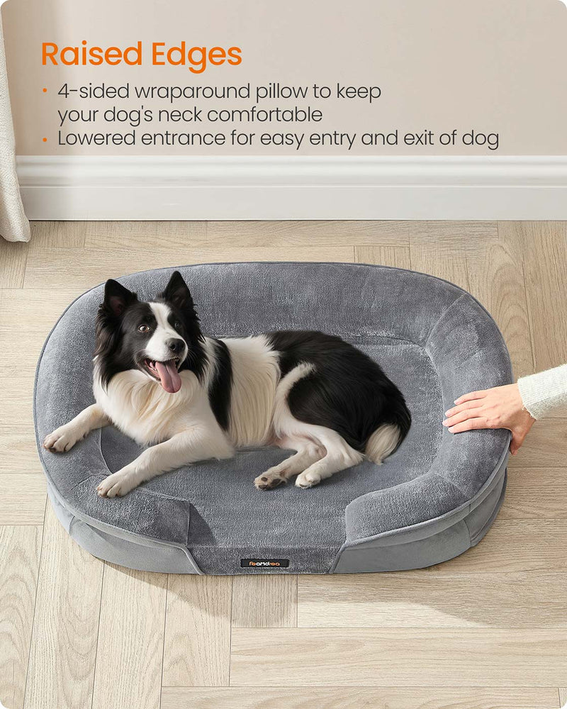 Underside of the orthopaedic dog bed showing the non-slip rubber dots