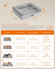 Dimensions diagram of the Feandrea medium dog bed showing 76 by 58 by 16 cm