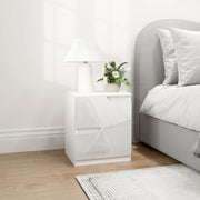 White High Gloss Bedside Table With 2 Drawers by HOMCOM
