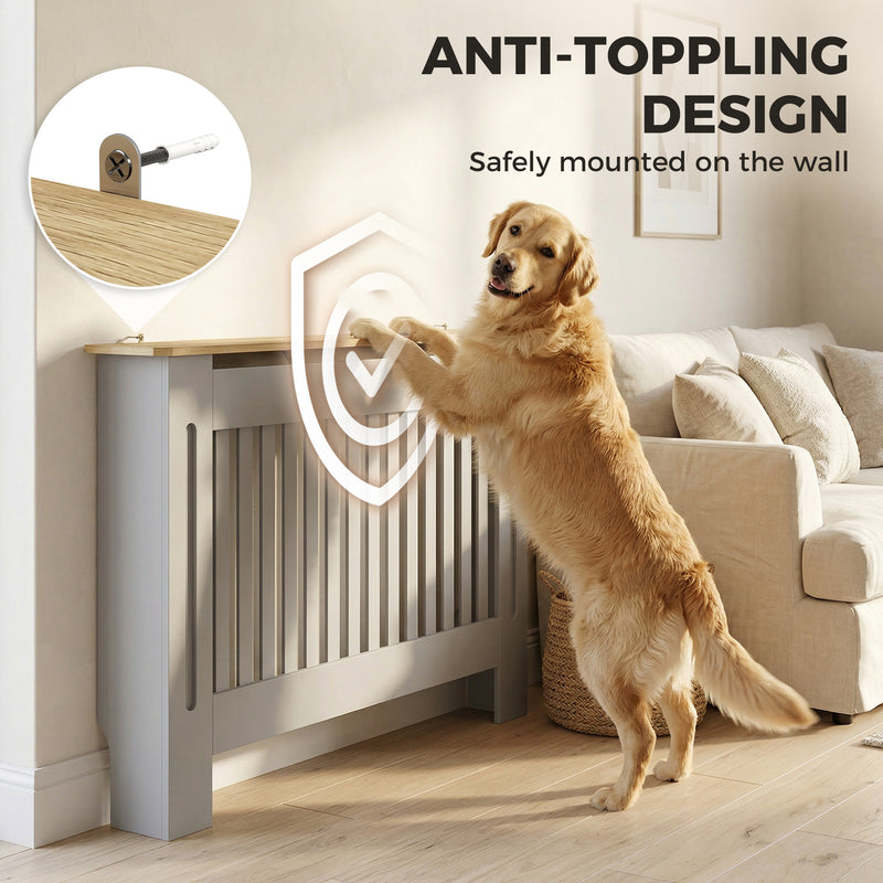 Radiator Cover with Shelf for Extra Storage and Heat Circulation Grey Homcom