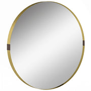 Round Shatterproof Wall Mirror for Hallways and Living Rooms Ready to Hang Gold Tone Homcom