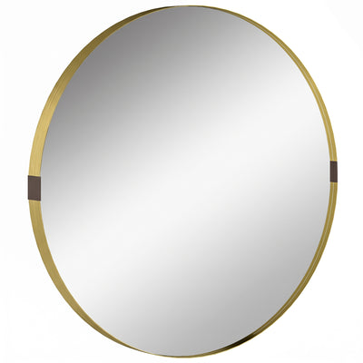 Round Shatterproof Wall Mirror for Hallways and Living Rooms Ready to Hang Gold Tone Homcom