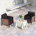 2 Piece Garden Chair Cushions Set with Back Support for Indoor or Outdoor Use Black AOSOM