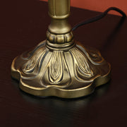 Handmade Stained Glass Table Lamp for Bedroom or Living Room with Antique Style, Blue