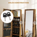 Lockable Rustic Brown Jewellery Cabinet With 360Â° Swivel and Full Length Mirror by HOMCOM