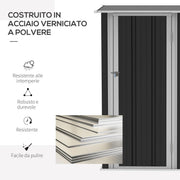 Italian-language panel on powder-coated steel construction with care icons