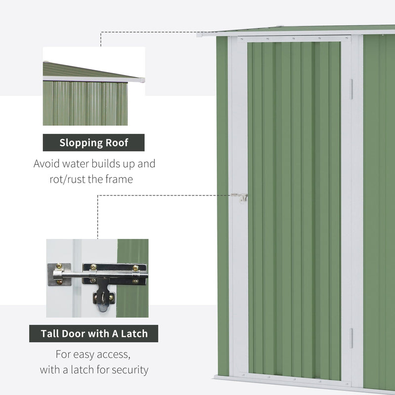 Sloping roof feature panel for the light green shed