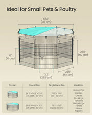 Labelled dimensions diagram showing 138 x 138 x 60cm overall size and 57 x 60cm single panel size.