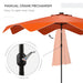 Image of an orange crank handle parasol with LED lights