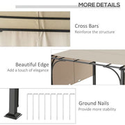 An image of a Beige 3m x 3m Garden Pergola With Retractable Roof 