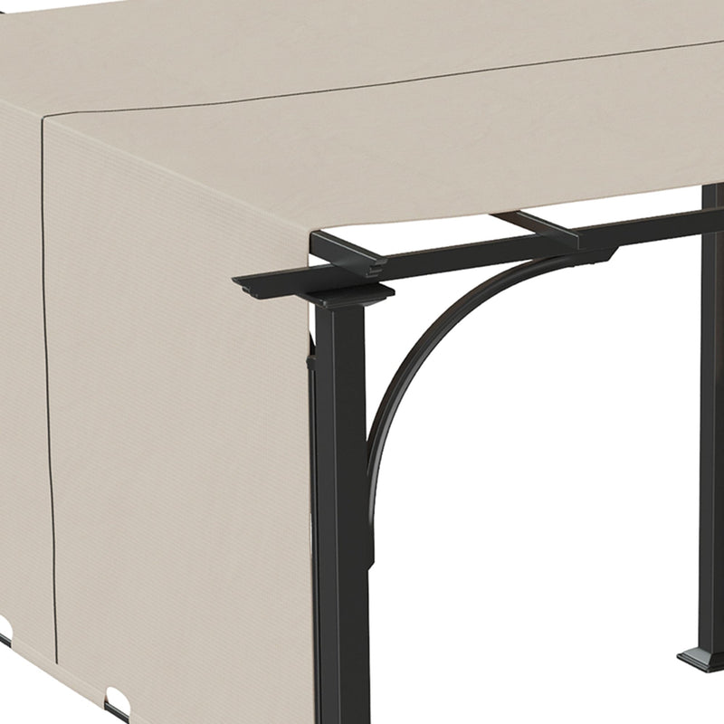 An image of a Beige 3m x 3m Garden Pergola With Retractable Roof 