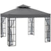 Image of an Outsunny 3x3 Metal Frame Garden Gazebo With Mosquito Nets Grey