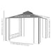 Image of an Outsunny 3x3 Metal Frame Garden Gazebo With Mosquito Nets Grey