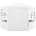 Image of an Outsunny 4m Hexagon Gazebo With Sides, White