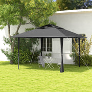 Image of an Outsunny 4m x 4m Pop Up Garden Gazebo, Dark Grey