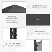 Image of an Outsunny 4m x 4m Pop Up Garden Gazebo, Dark Grey