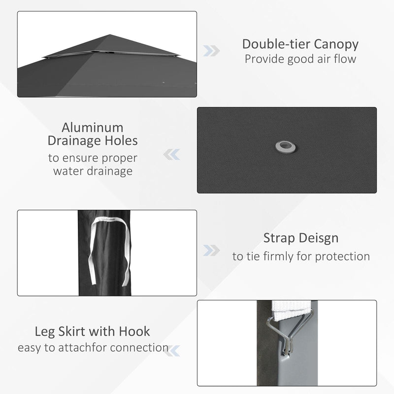 Image of an Outsunny 4m x 4m Pop Up Garden Gazebo, Dark Grey