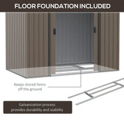 Floor foundation diagram showing the steel base frame that lifts stored items off the ground