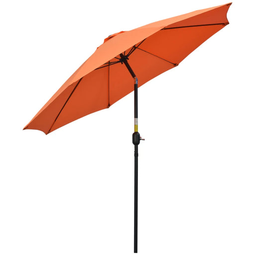 Image of an orange tilting patio parasol