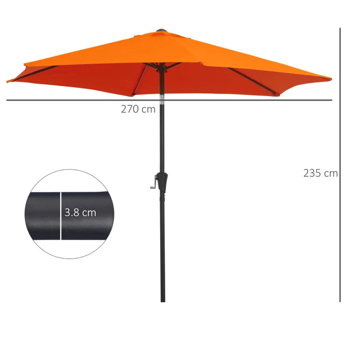 Image of an Orange Crank Handle Parasol