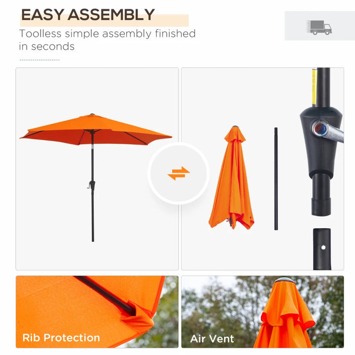 Image of an Orange Crank Handle Parasol