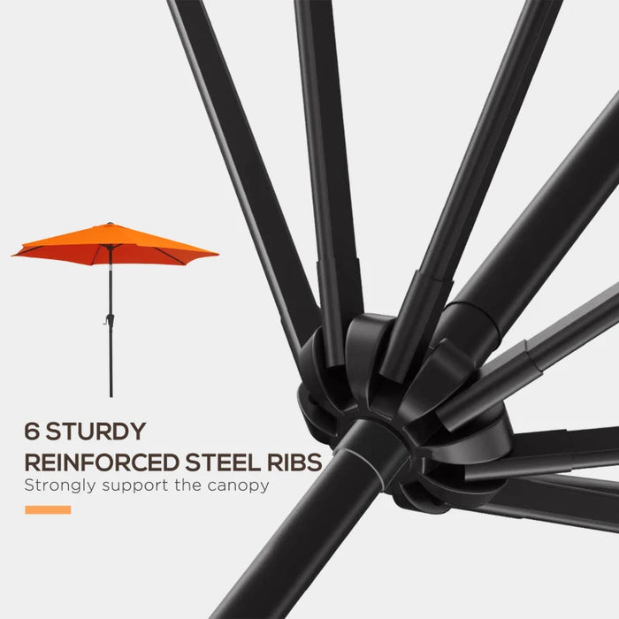 Image of an Orange Crank Handle Parasol