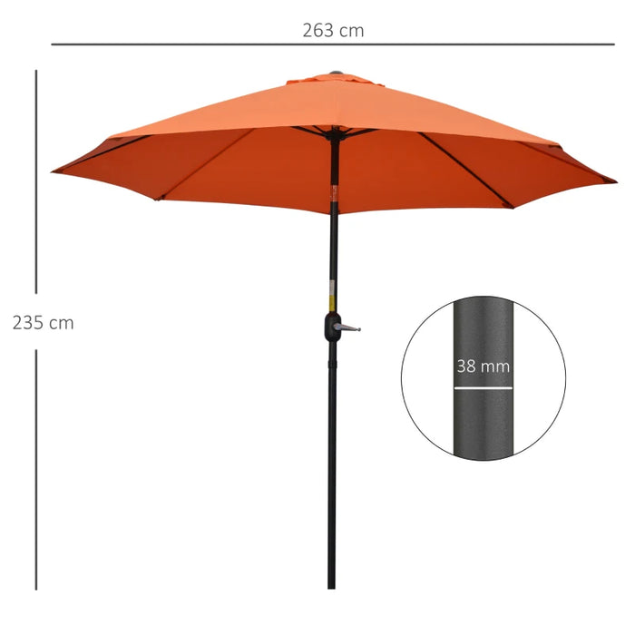 Image of an orange tilting patio parasol