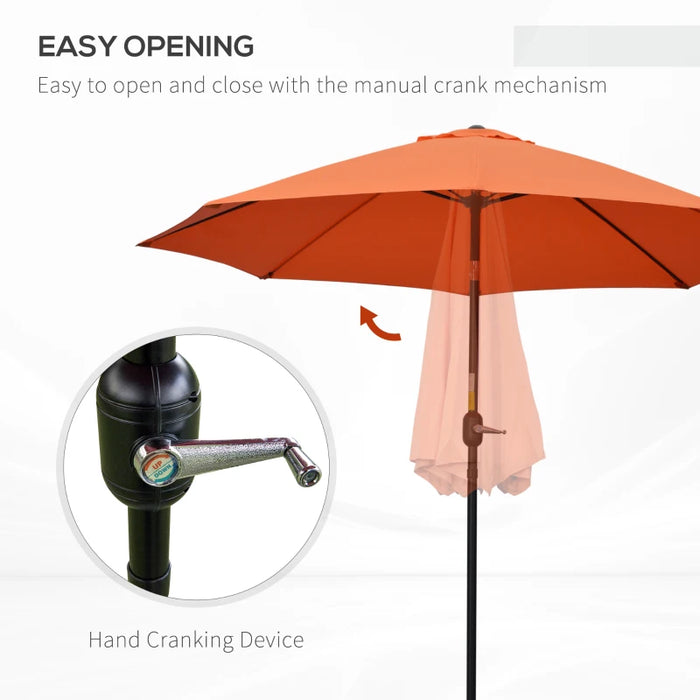 Image of an orange tilting patio parasol