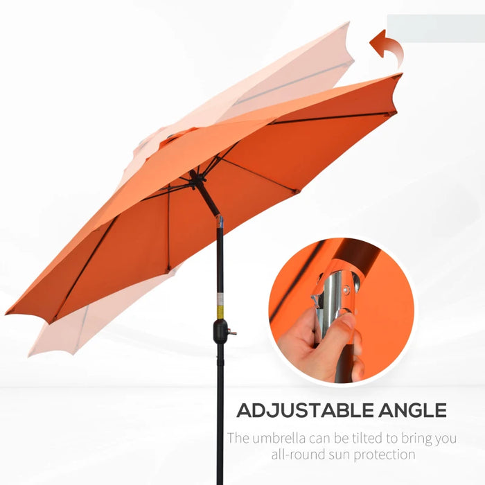 Image of an orange tilting patio parasol