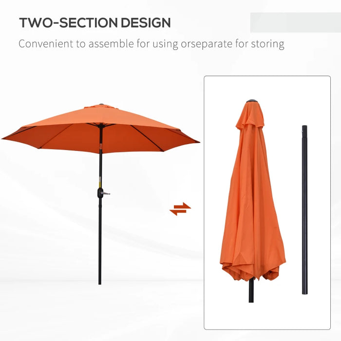 Image of an orange tilting patio parasol