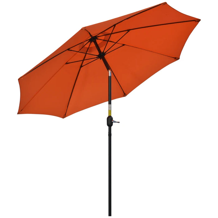 Image of an orange tilting patio parasol