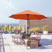 Image of an orange tilting patio parasol