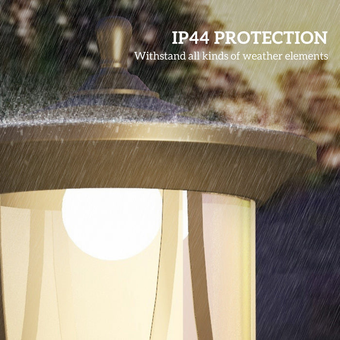 LED Solar Outdoor Lamp Post Garden Light 1.3M Waterproof IP44 Cool White by Outsunny