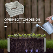 Set of Two Light Grey Steel Planter Boxes 60 x 60cm for Garden and Patio by Outsunny