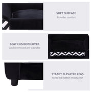 Small Pet Sofa Bed with Soft Cushion and Removable Cover for Dogs and Cats Black