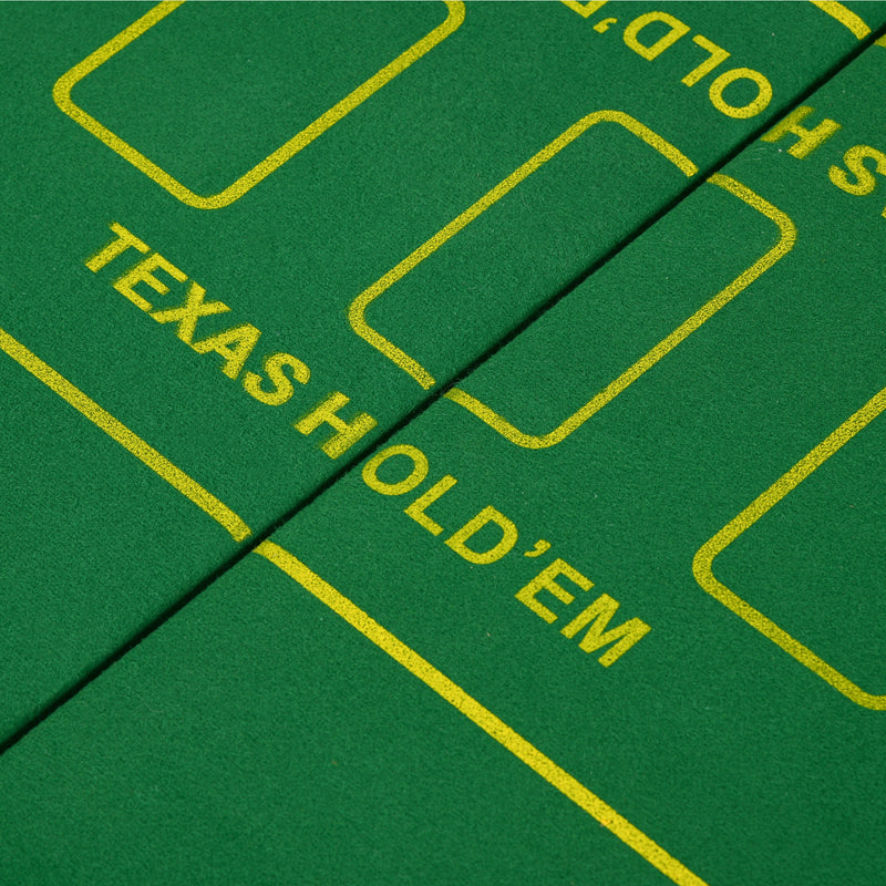 10 Player Foldable Poker Table Top With Cup Holders And Carry Bag For Game Nights Green AOSOM