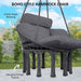 Dark Grey Hanging Hammock Chair with Soft Cushion Cotton Rope Boho Swing Seat by Outsunny