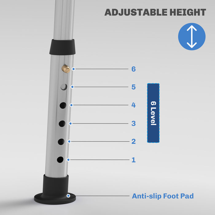Height Adjustable Shower Chair with Backrest and Anti-Slip Feet by HOMCOM