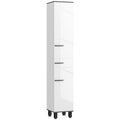 White 190cm Slim Bathroom Storage Floor Cabinet with Shelves by HOMCOM