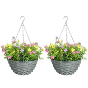 Set of 2 Artificial Hanging Cosmos Flowers for Indoor or Outdoor Display Multicoloured