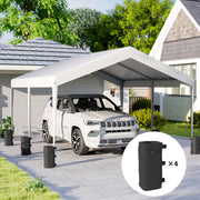 Gazebo Weight Bags Set of 4 for Secure Outdoor Shelters Waterproof Black AOSOM