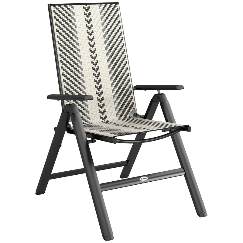 Grey Rattan Reclining Garden Chairs Set for Outdoor Relaxing Comfort by Outsunny
