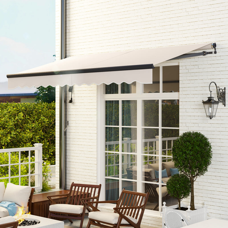 Beige 3.5 x 3m Electric Manual Awning with Remote Control by Outsunny