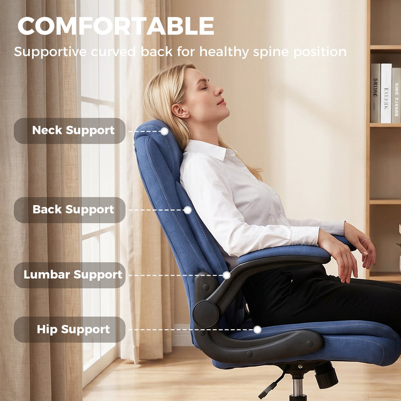Office Chair with Flip Up Armrests for Space Saving Home Office Comfort