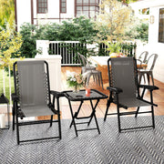 Three Piece Garden Table and Chair Set Dark Grey by Outsunny
