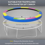 12FT Trampoline Spring Pad Waterproof UV Resistant Replacement Cover Multi-Coloured by SPORTNOW AOSOM