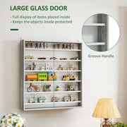 Graphite Wood Effect Display Cabinet with Glass Doors and Six Shelves